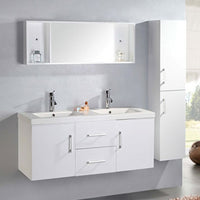 Mobile Bagno Bianco Colonna 120 cm e Lavabo inclusi - White Malibù