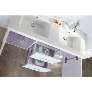 Mobile Bagno Bianco Colonna 120 cm e Lavabo inclusi - White Malibù