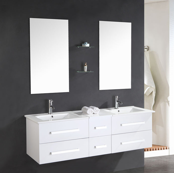 Mobile Bagno Bianco 150 cm Lavabo Incluso – White Rome