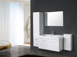 Mobile bagno bianco 100 cm lavabo e colonne inclusi – White London
