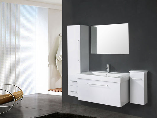 Mobile bagno bianco 100 cm lavabo e colonne inclusi – White London