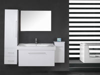 Mobile bagno bianco 100 cm lavabo e colonne inclusi – White London