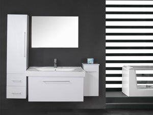 Mobile bagno bianco 100 cm lavabo e colonne inclusi – White London