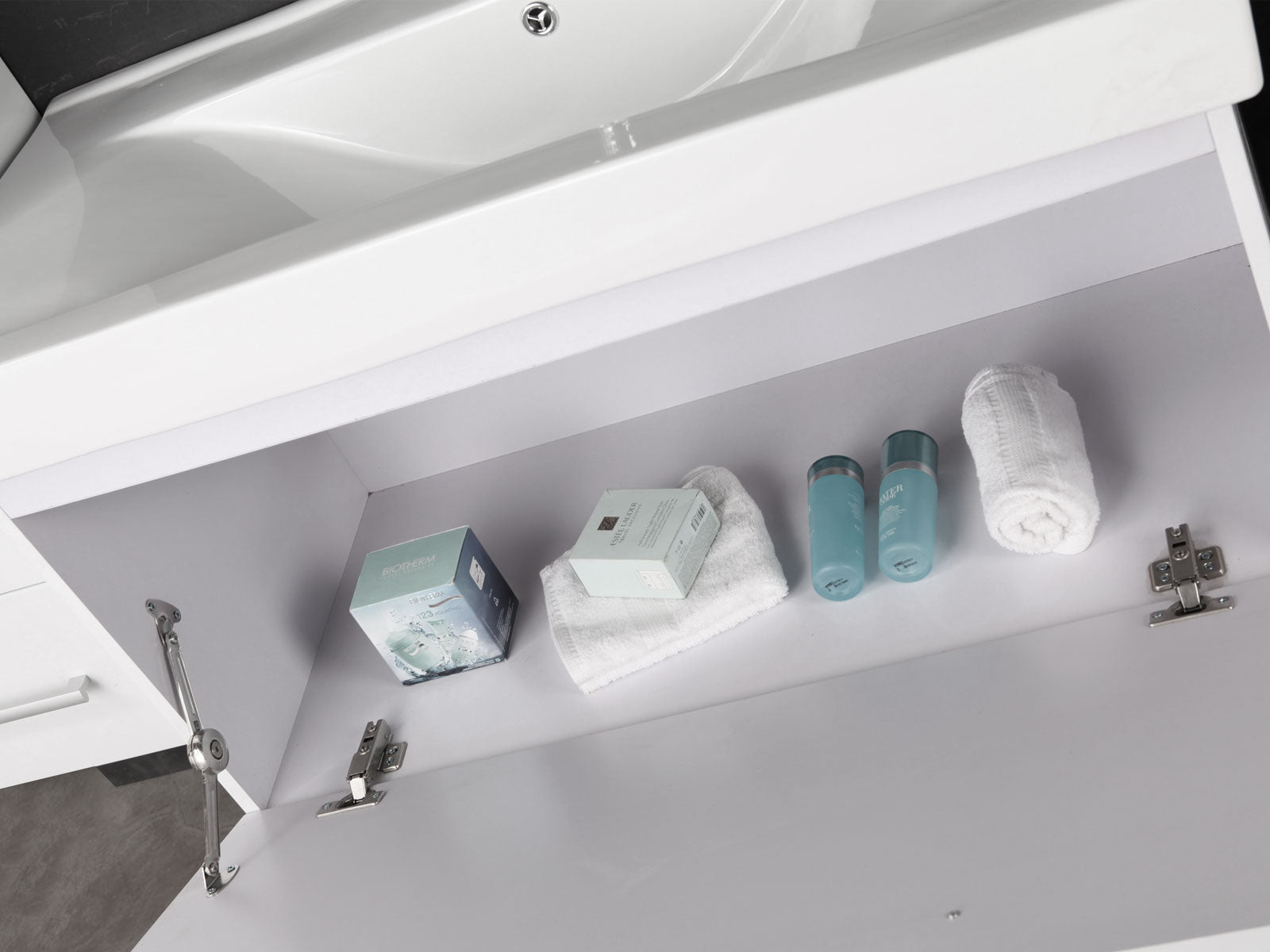 Mobile bagno bianco 100 cm lavabo e colonne inclusi – White London