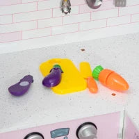 Cucina Giocattolo per Bambini 3-6 Anni con Luci e Utensili da Cucina Realistici, in MDF e PP, 84x93.5x85 cm