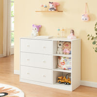 Cassettiera Beldinupp con Piano Fasciatoio Rimovibile 93 x 110 x 55 cm - Bianco [en.casa]