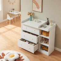 Cassettiera Beldinupp con Piano Fasciatoio Rimovibile 93 x 110 x 55 cm - Bianco [en.casa]