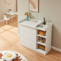 Cassettiera Beldinupp con Piano Fasciatoio Rimovibile 93 x 110 x 55 cm - Bianco [en.casa]