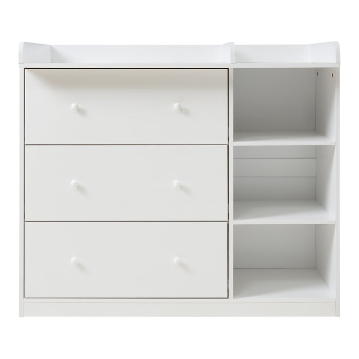 Cassettiera Beldinupp con Piano Fasciatoio Rimovibile 93 x 110 x 55 cm - Bianco [en.casa]