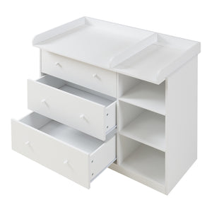 Cassettiera Beldinupp con Piano Fasciatoio Rimovibile 93 x 110 x 55 cm - Bianco [en.casa]