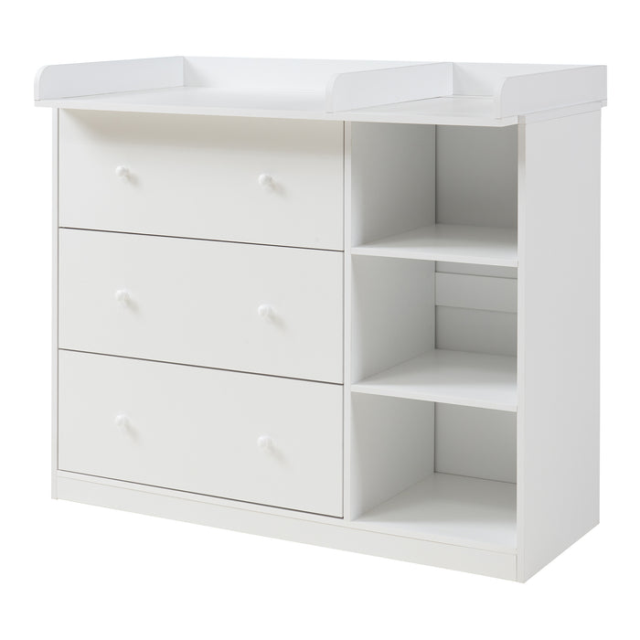 Cassettiera Beldinupp con Piano Fasciatoio Rimovibile 93 x 110 x 55 cm - Bianco [en.casa]