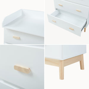 Cassettiera Sarievn con 3 Cassetti e Piano Fasciatoio Rimovibile 100 x 80 x 53 cm - Bianco [en.casa]