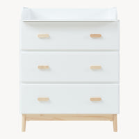 Cassettiera Sarievn con 3 Cassetti e Piano Fasciatoio Rimovibile 100 x 80 x 53 cm - Bianco [en.casa]