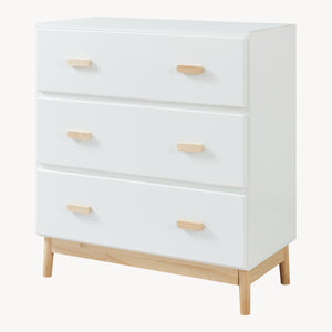 Cassettiera Sarievn con 3 Cassetti e Piano Fasciatoio Rimovibile 100 x 80 x 53 cm - Bianco [en.casa]