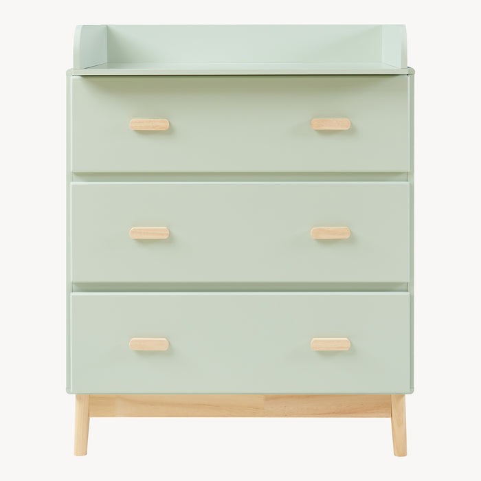 Cassettiera Sarievn con 3 Cassetti e Piano Fasciatoio Rimovibile 100 x 80 x 53 cm - Menta Verde [en.casa]