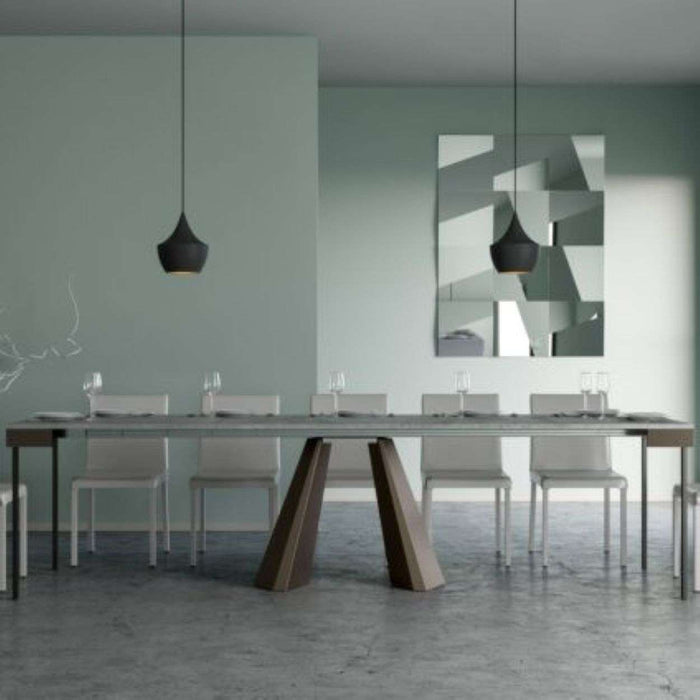 shopinnovativo- Consolle allungabile 90x40/300 cm Diamante Evolution cemento telaio e gambe orso