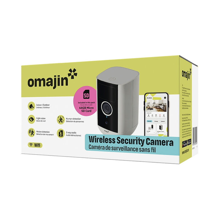 OMAJIN by Netatmo, Videocamera di Sorveglianza Esterna e Interna wireless 2K, visione 140¬∞, IP65, SD/Cloud 64 GB, rilevamento movimenti/persone, batteria 9600mAh, audio bidirezionale, OWC-01