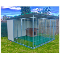 Recinto per cani coibentato 3x3 metri in rete con copertura e retro isolato con zincatura a caldo