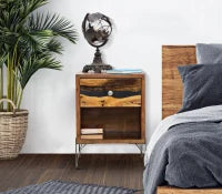 Comodino Mustang Cm 44X40X60 (Legno Di Acacia Nilotica)