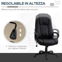 Poltrona da Ufficio Massaggiante ad Altezza Regolabile, 60x74x106-116cm, Nera