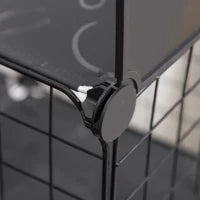 Recinto per Animali Domestici Modulabile e Multilivello con Rampa e 2 Porte in Acciaio e PP, 105x70x116 cm, Nero