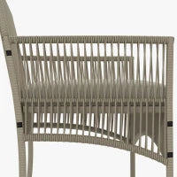 Set da Giardino in Rattan da 4 Pezzi con 2 Poltroncine, Divano e Tavolino da Caffè, Kaki e Nero