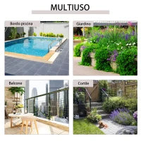 Tavolino da Giardino Pieghevole in Rattan Sintetico e Acciaio, Tavolino da Balcone Salvaspazio, 40x40x40cm, Marrone