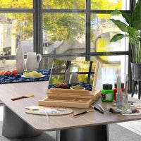 Cavalletto per Pittura Pieghevole in Faggio con Angolazione Regolabile e Cassetto, 33.5x26x26 cm