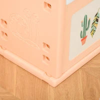 Armadio Cameretta, Mobile Portagiochi con Contenitori e Appendiabiti in PE Arancione, 128x34x155cm