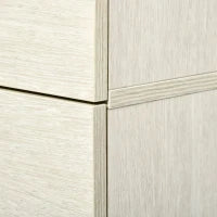 Mobile Bagno in Legno con Cassetto, 2 Armadietti e Ripiani Regolabili, 34x34x150 cm, Color Legno