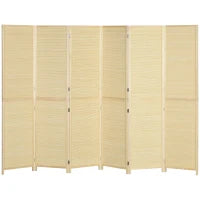 Paravento In Bambù 6 Pannelli 270 x 180 cm Separatore D'Ambiente Separatore Pieghevole - Naturale