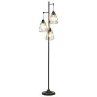 Lampada da Terra Vintage Industriale in Metallo Nero, Lampada a Piantana da Terra Moderna Ф35 x 170cm