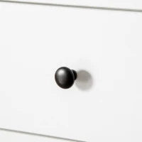 Tavolo a Ribalta per 6 Persone max con 2 Cassetti, Armadietto e Ripiano, in Truciolato, 120x60x76.5 cm, Bianco