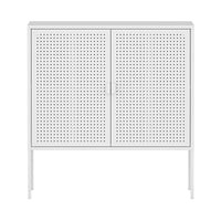 Comò a 2 Ante Castelli Acciaio 82,5 x 80 x 40 cm - Bianco [en.casa]