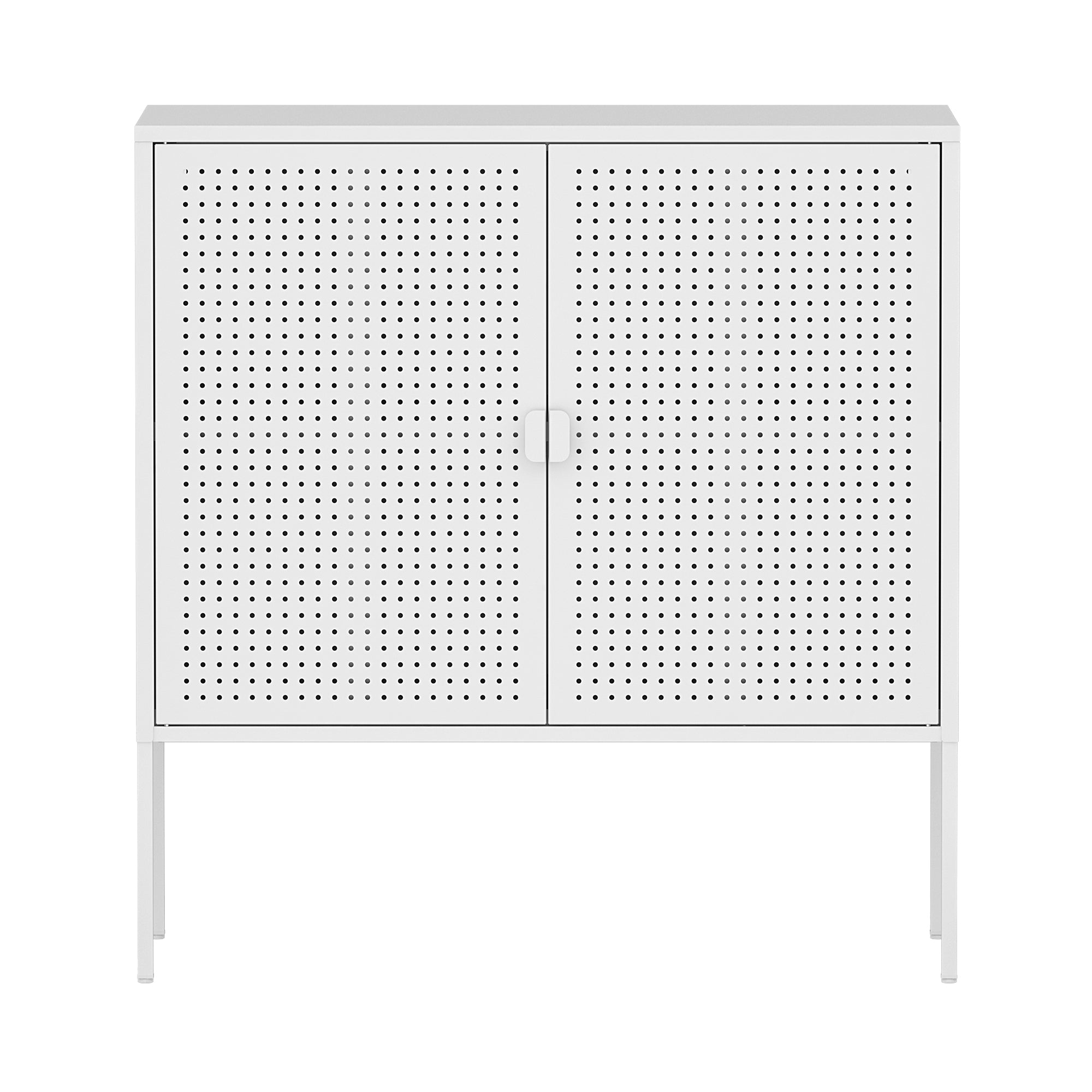 Comò a 2 Ante Castelli Acciaio 82,5 x 80 x 40 cm - Bianco [en.casa]