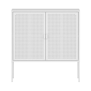 Comò a 2 Ante Castelli Acciaio 82,5 x 80 x 40 cm - Bianco [en.casa]