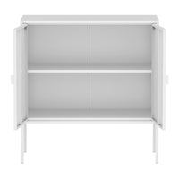 Comò a 2 Ante Castelli Acciaio 82,5 x 80 x 40 cm - Bianco [en.casa]