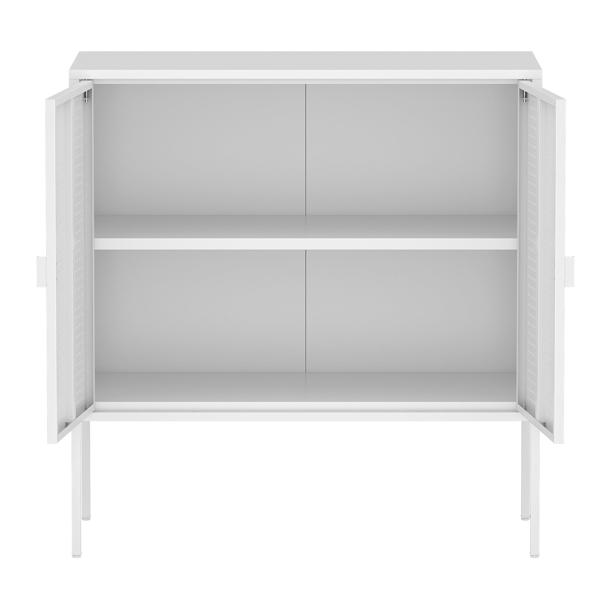 Comò a 2 Ante Castelli Acciaio 82,5 x 80 x 40 cm - Bianco [en.casa]