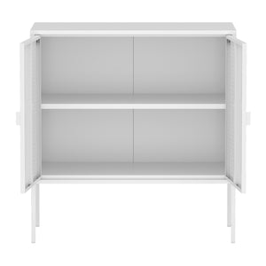 Comò a 2 Ante Castelli Acciaio 82,5 x 80 x 40 cm - Bianco [en.casa]