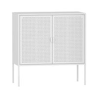 Comò a 2 Ante Castelli Acciaio 82,5 x 80 x 40 cm - Bianco [en.casa]