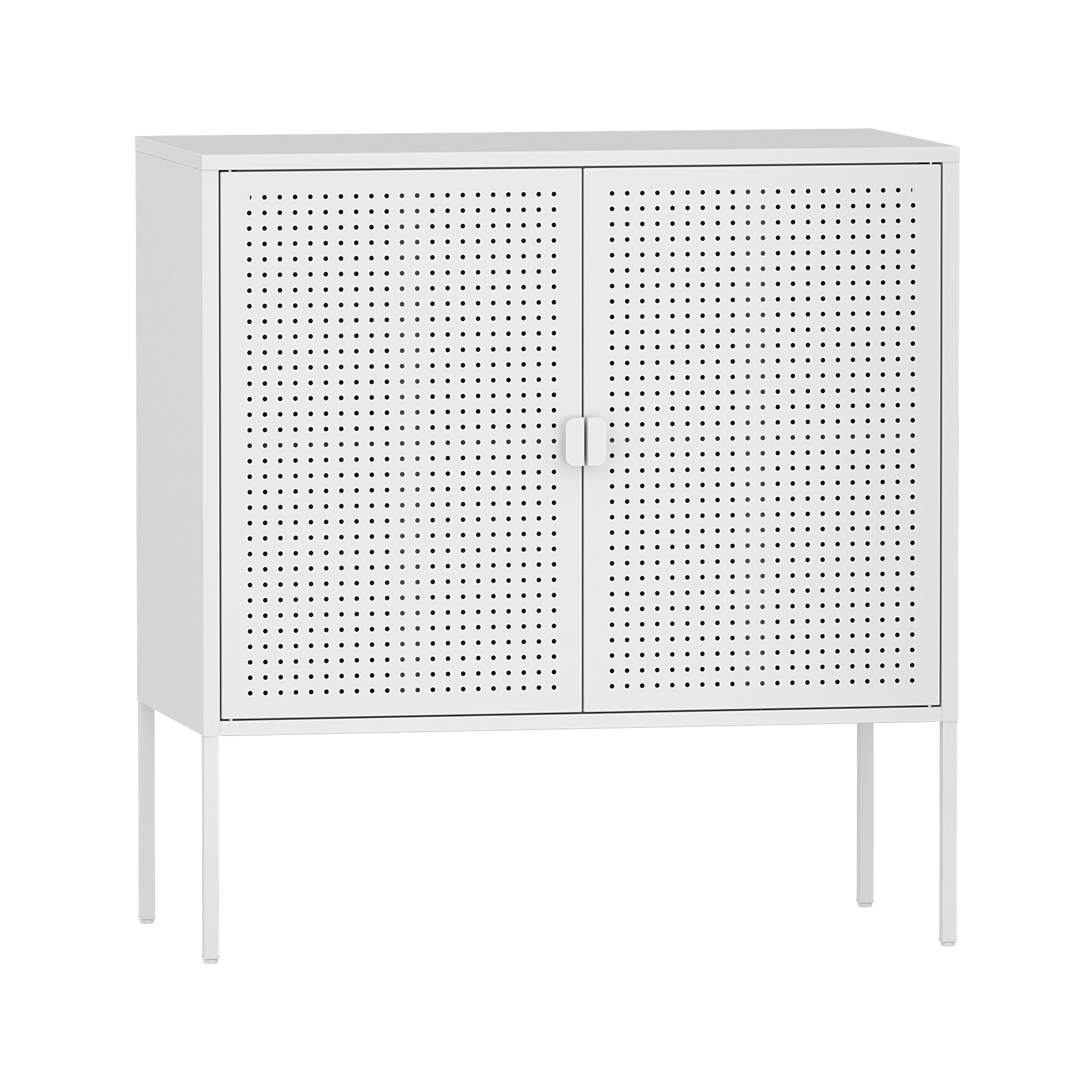 Comò a 2 Ante Castelli Acciaio 82,5 x 80 x 40 cm - Bianco [en.casa]