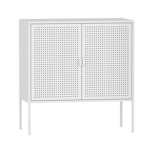 Comò a 2 Ante Castelli Acciaio 82,5 x 80 x 40 cm - Bianco [en.casa]