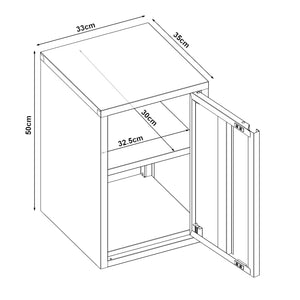 Armadietto a Parete Burlöv con Anta in Acciaio 50 x 33 x 35 cm - Bianco [en.casa]