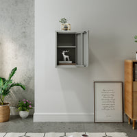 Armadietto a Parete Burlöv con Anta in Acciaio 50 x 33 x 35 cm - Grigio [en.casa]