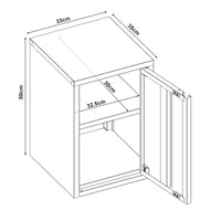 Armadietto a Parete Burlöv con Anta in Acciaio 50 x 33 x 35 cm - Grigio [en.casa]