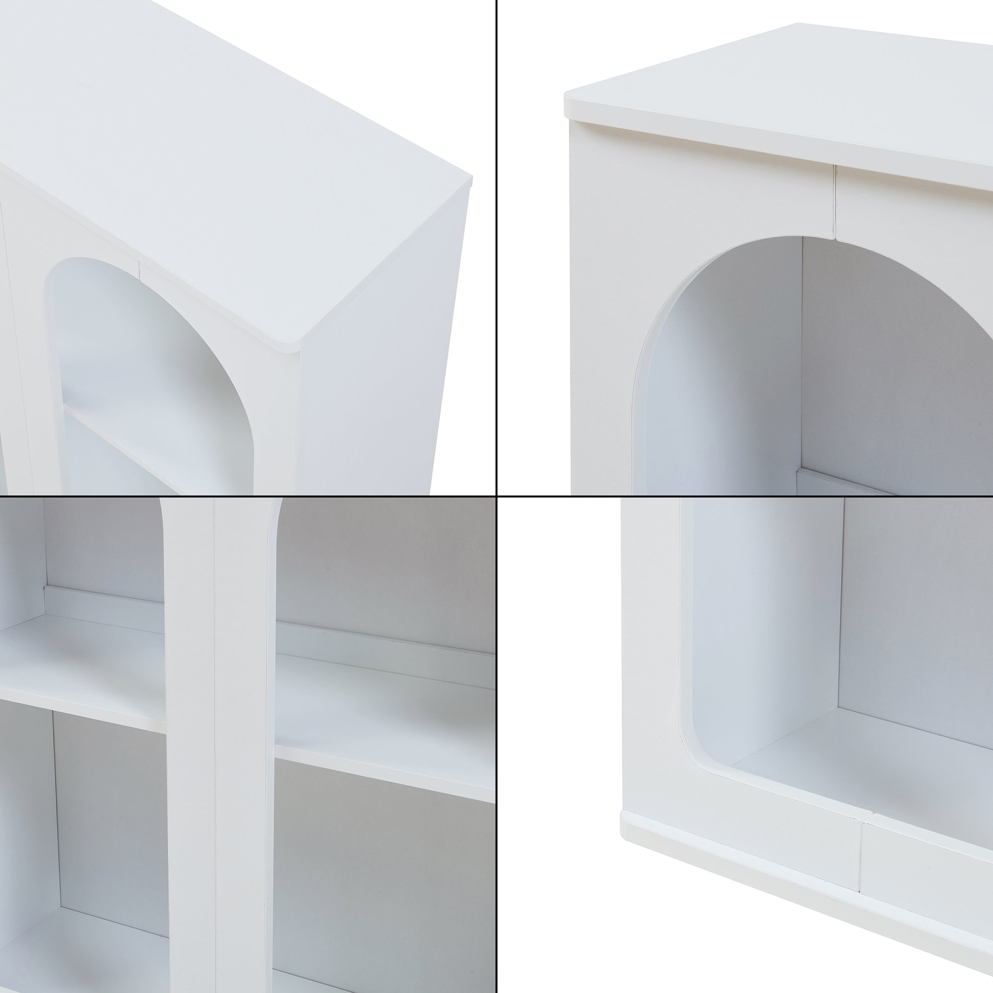 Credenza Trorhun Mobile Contenitore con Ripiano 80x30x80 cm - Bianco [en.casa]