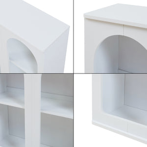 Credenza Trorhun Mobile Contenitore con Ripiano 80x30x80 cm - Bianco [en.casa]