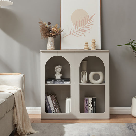 Credenza Trorhun Mobile Contenitore con Ripiano 80x30x80 cm - Grigio [en.casa]