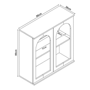 Credenza Trorhun Mobile Contenitore con Ripiano 80x30x80 cm - Grigio [en.casa]