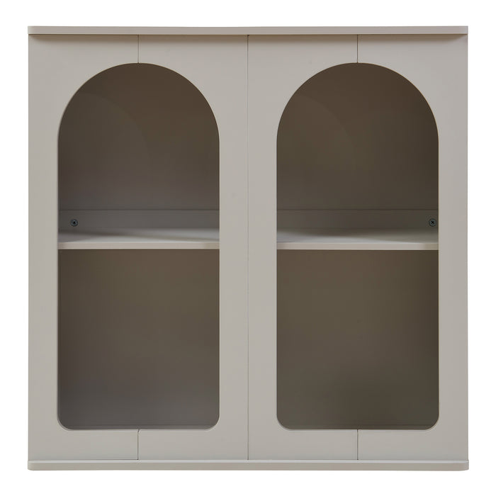 Credenza Trorhun Mobile Contenitore con Ripiano 80x30x80 cm - Grigio [en.casa]